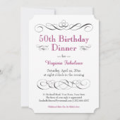 Essen Sie Getränk und seien Sie lila Einladung (Rückseite)