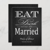 Essen Sie Getränk und seien Sie - metallische Einladung (Vorne/Hinten)