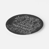 Essen Sie Getränk und seien Sie verheiratet Pappteller (Schrägansicht)