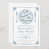 Essen Sie Getränk und seien Sie verheiratete Einladung (Vorne/Hinten)