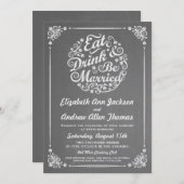 Essen Sie Getränk und seien Sie verheiratete Einladung (Vorne/Hinten)