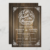 Essen Sie Getränk und seien Sie verheiratete Einladung (Vorne/Hinten)