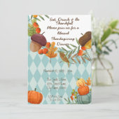 ESSEN SIE GETRÄNK UND SIND SIE DANKBAR EINLADEN EINLADUNG (Stehend Vorderseite)