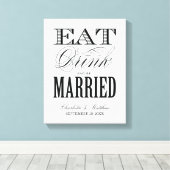 ESSEN SIE GETRÄNK UND SIND VERHEIRATET | WEDING-LE LEINWANDDRUCK (Insitu (Holzboden))