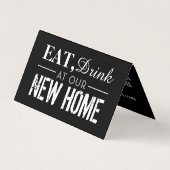 Essen Sie Getränke auf unserer neuen Zuhause, ände Visitenkarten (Vorderseite)