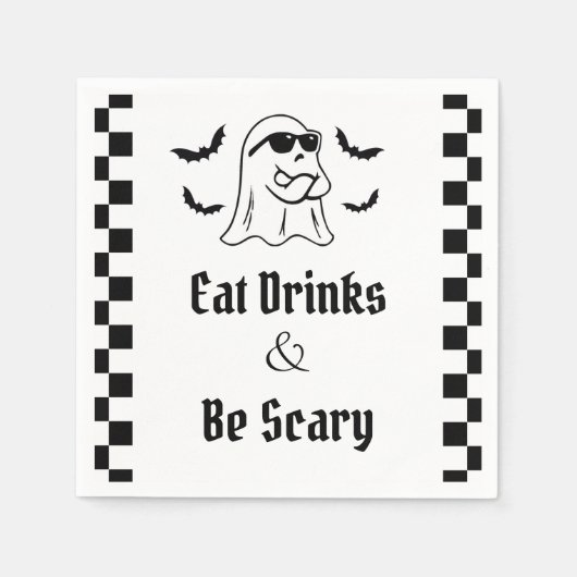 Essen Sie Getränke und seien Sie Beängstigendes Ha Serviette (Vorderseite)
