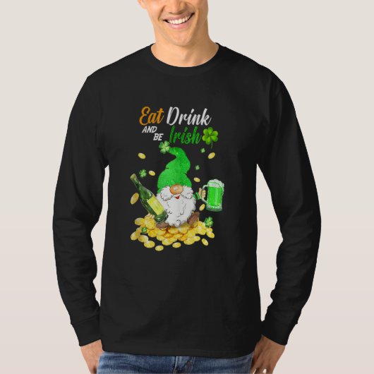 Essen Sie grünes Bier und seien Sie irisch glückli T-Shirt (Vorderseite)