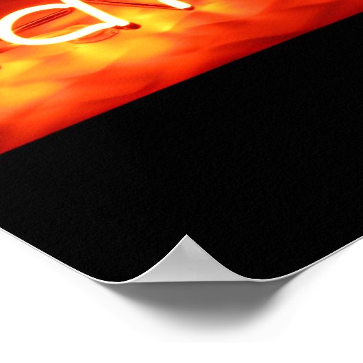 Essen Sie gut, mein Neon-Zeichen Poster (Ecke)