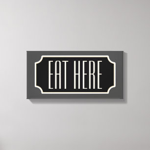 Essen Sie hier Diner Sign Kitchen Leinwand Art Ges