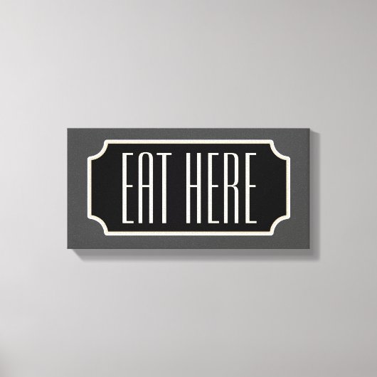 Essen Sie hier Diner Sign Kitchen Leinwand Art Ges (Vorderseite)