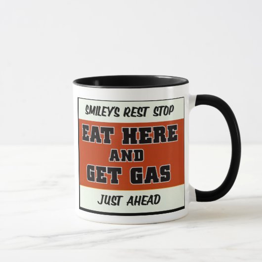 Essen Sie hier und erhalten Sie Gas Tasse (Rechts)