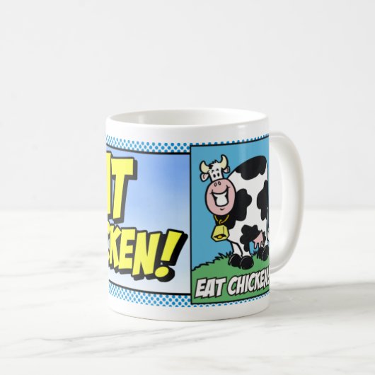 Essen Sie Huhn! Kaffeetasse (VorderseiteRechts)