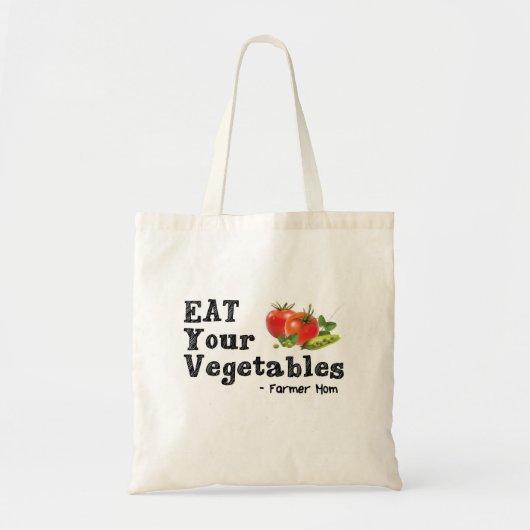 Essen Sie Ihr Gemüse - Bauers-Mama-Tasche Tragetasche (Vorne)