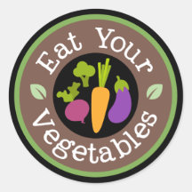 Essen Sie Ihr Gemüse Spaß Wortart Aufkleber