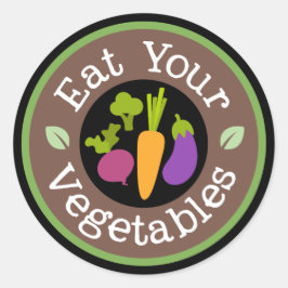 Essen Sie Ihr Gemüse Spaß Wortart Aufkleber