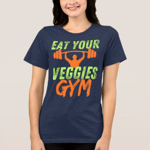 Essen Sie Ihr Veggies Veganes Motivationsangebot Tri-Blend Shirt