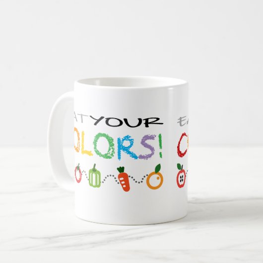 Essen Sie Ihre Farben! Kaffeetasse (Vorderseite Links)