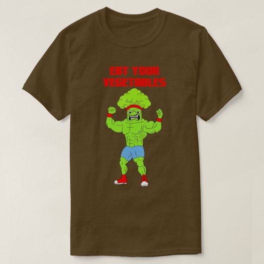 Essen Sie Ihre Gemüse Broccoli Weightlift GYM Str. T-Shirt (Design vorne)