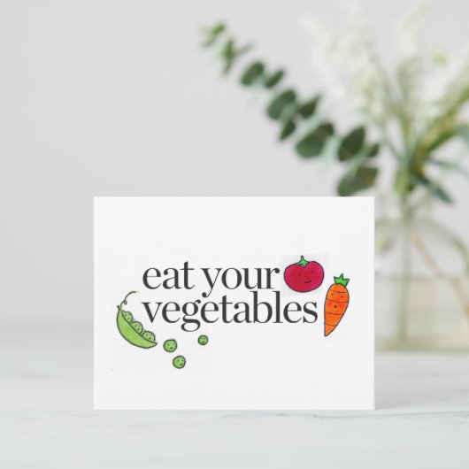 Essen Sie Ihre Gemüse Postkarte (Stehend Vorderseite)
