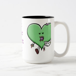 Essen Sie Ihre Herz-heraus - Zombie-Tasse Zweifarbige Tasse