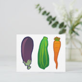 Essen Sie Ihre Veggies Carrot Zucchini Eggplant Po Postkarte (Stehend Vorderseite)