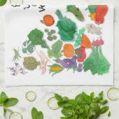Essen Sie Ihre Veggies (die Gemüseillustration Geschirrtuch (Gefaltet)