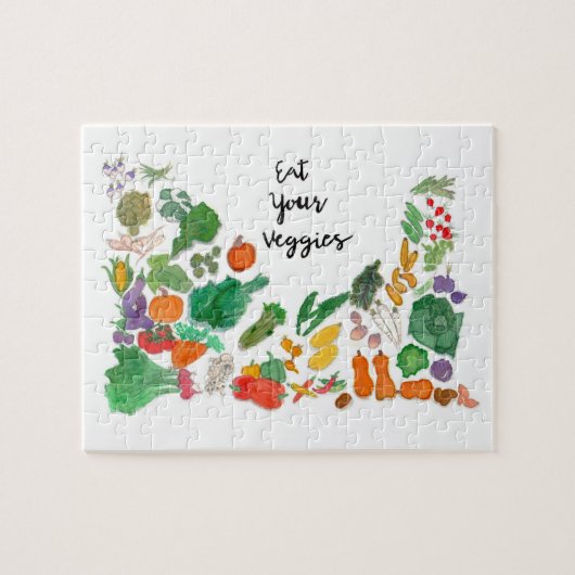 Essen Sie Ihre Veggies (die Gemüseillustration Puzzle (Horizontal)