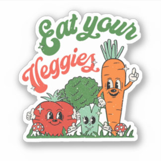 Essen Sie Ihre Veggies Funny Vegeterian Aufkleber