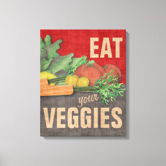 Essen Sie Ihre Veggies Küche Wanddekoration Kunst Leinwanddruck (Vorderseite)