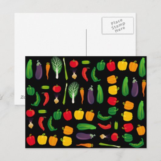 Essen Sie Ihre Veggies Multi-Gemüse-Postkarte Postkarte (Vorne/Hinten)