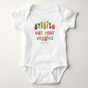 Essen Sie Ihre Veggies Regenbogenfarben Gesunde Ki Baby Strampler
