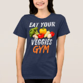 Essen Sie Ihre Veggies Vegan Funny Motivation Zita Tri-Blend Shirt (Vorderseite)