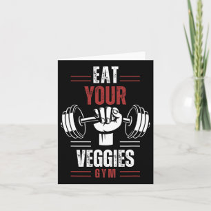 Essen Sie Ihre Veggies Vegane Fitness Gym Workout Karte