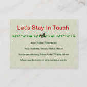 Essen Sie Ihre Veggies Visitenkarte (Rückseite)