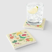 Essen Sie immer Ihre Gemüse Stone Untersetzer (Seitenansicht)