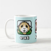 Essen Sie kacken Schlaf-Meerschweinchen-Tasse Kaffeetasse (Links)
