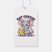 Essen Sie Käse und Sin Geschenkanhänger (Rückseite)