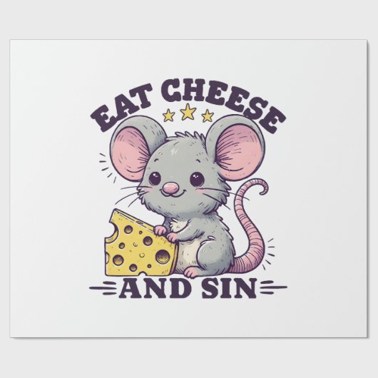 Essen Sie Käse und Sin Geschenkpapier (Flach)