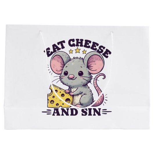 Essen Sie Käse und Sin Große Geschenktüte (Rückseite)