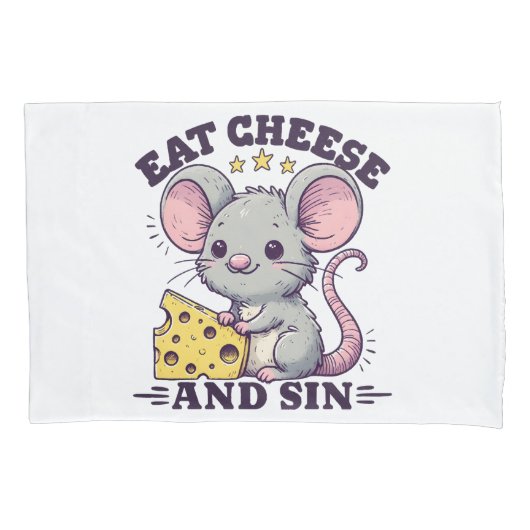 Essen Sie Käse und Sin Kissenbezug (Vorderseite)