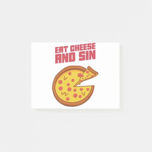 Essen Sie Käse und Sin Post-it Klebezettel (Vorderseite)