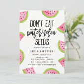 Essen Sie keine Watermelon Seeds Babydusche Einladung (Stehend Vorderseite)