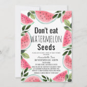 Essen Sie keine Watermelon Seeds Drive-by Baby Sho Einladung (Vorderseite)