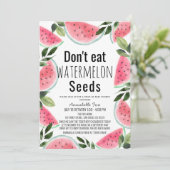 Essen Sie keine Watermelon Seeds Drive-by Baby Sho Einladung (Stehend Vorderseite)