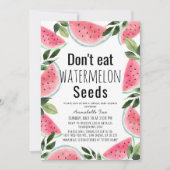 Essen Sie keine Watermelon Seeds Virtual Baby Show Einladung (Vorderseite)