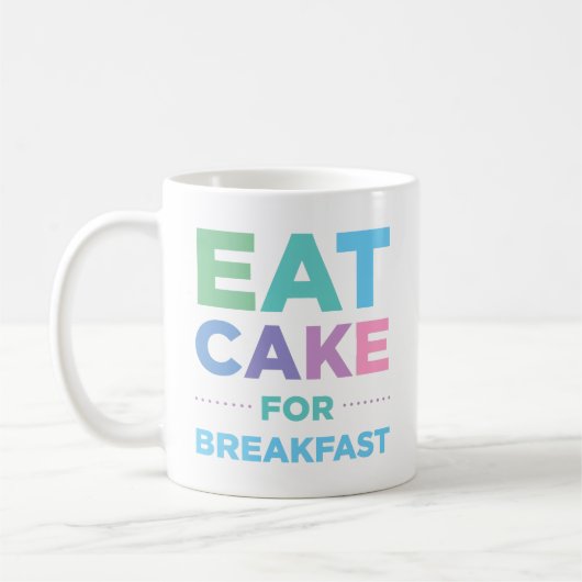 Essen Sie Kuchen für Frühstücks-Tasse Kaffeetasse (Links)