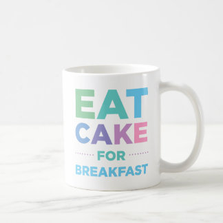 Essen Sie Kuchen für Frühstücks-Tasse Kaffeetasse