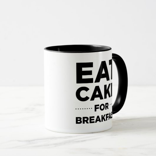 Essen Sie Kuchen für Frühstücks-Tasse Tasse (VorderseiteRechts)