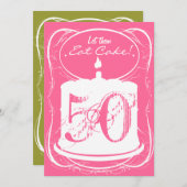 Essen Sie Kuchen-Getränkmargaritas-50. Einladung (Vorne/Hinten)