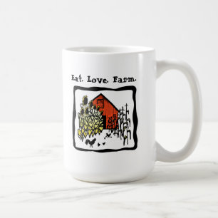 Essen Sie. Liebe. Bauernhof. Kaffee-Tasse Kaffeetasse